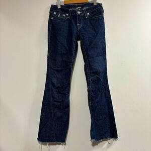 True religion Joey dark wash low rise flare jeans 28